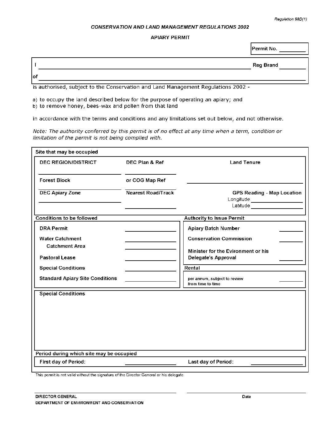 Apiary Site Permit (v6)